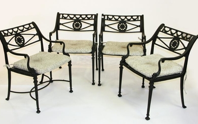 (4) Florentine Craftsmen Star & Dolphin Chairs