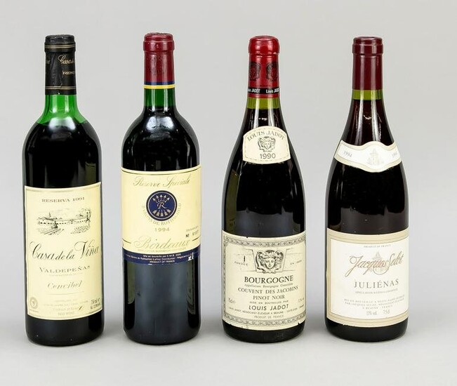 4 bottles of red wine: 1 x 1990 B