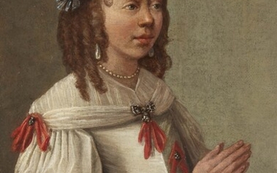 Dutch School 17th century - Portrait of a Young Woman with Clasped Hands