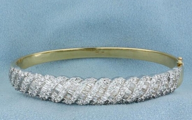 5 Carat Diamond Bangle Bracelet in 14k Gold