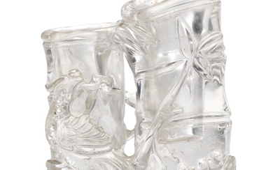 A ROCK CRYSTAL 'PHOENIX AND BAMBOO' DOUBLE VASE QING DYNASTY, 19TH CENTURY