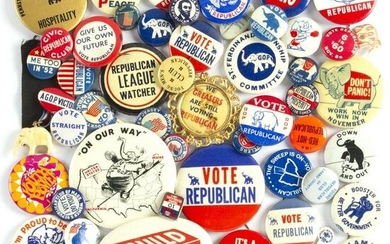 55 Vintage GOP Vote Republican Buttons