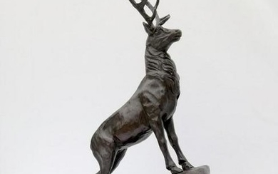 Antique bronze sculpture of a Stag
