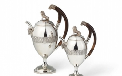 An Augsburg Empire silver coffee pot and milk ...
