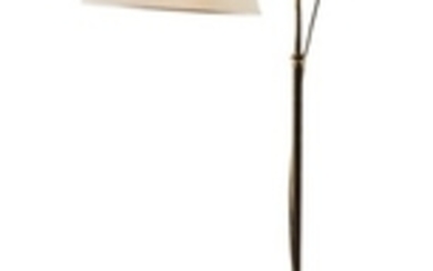 A Brass Bent-Arm Floor Lamp