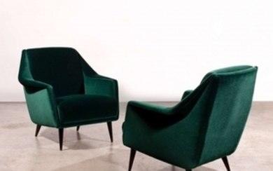 Carlo DE CARLI (1910 - 1999) Paire de fauteuils mod. 802 – 1954