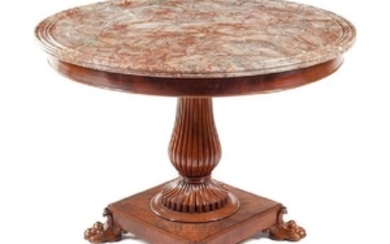 A Charles X Mahogany Center Table Height 30 1/2 x