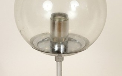 CHROME TABLE LAMP GLASS SPHERE FORM SHADE C.1960