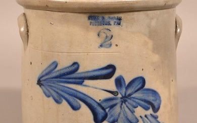 D.P. Shenfelder Two Gallon Crock with Floral