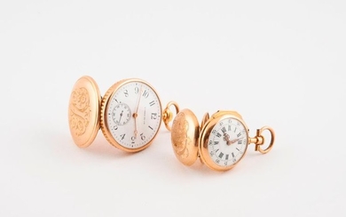 Lot de deux montres de col en or jaune (750) : L…