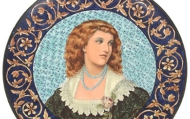 Doulton Lambeth 20 Inch Faience Portrait Charger