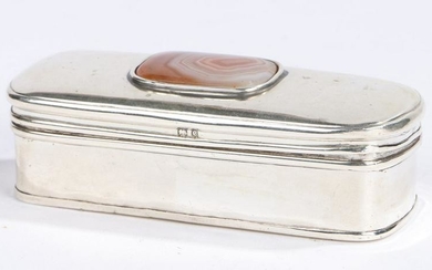 Edward VII silver and agate mounted snuff box