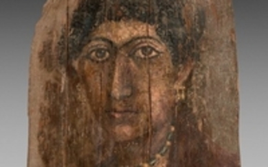 Egypte, époque romaine, vers le IIe siècle Portrait du Fayoum représentant une riche patricienne