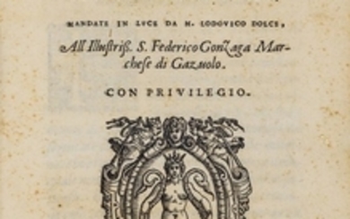 Erizzo, Sebastiano LE SEI GIORNATE [...] MANDATE IN LUCE DA M. LODOVICO DOLCE, 1567