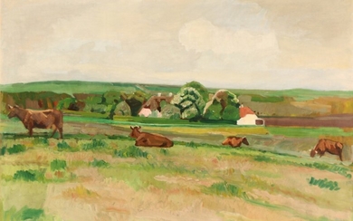 Fritz Syberg: “Pilegaarden”. Signed with monogram and dated 1929. Oil on canvas. 104.5×144.5 cm.