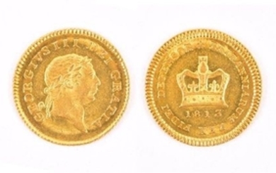 GEORGE III, 1760-1820. THIRD-GUINEA, 1813 Obv: Laureate head right. Rev: Crown and date within legend. GEF. (1 coin)