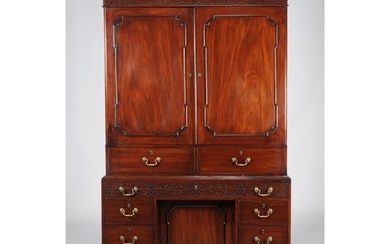 A George III mahogany press cupboard