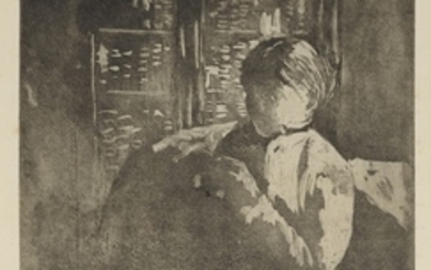 KNITTING IN THE LIBRARY (B. 30), Mary Cassatt