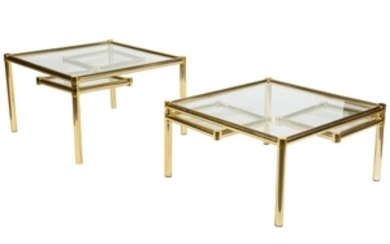 Milo Baughman Style - Brass Swivel Tables