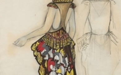 Natalia GONTCHAROVA 1881 - 1962 Phénicienne, projet de costume - Circa 1922-1931