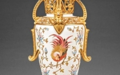 Pirkenhammer Polychrome and Gilt Porcelain Vase