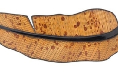 * A Rare Chinese Spotted Bamboo Leaf-Shaped Tray