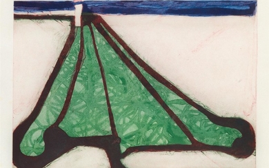 RICHARD DIEBENKORN Green Tree Spade. Color etching and aquatint on J. Whatman paper,...