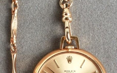 Rolex Cellini 18K Yellow Gold Pocket Watch w Fob