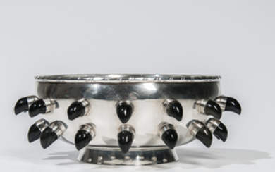 Tane Lunt Silver and Obsidian Center Bowl