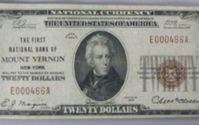 Twenty Dollar U.S. Note from The First National Bank of