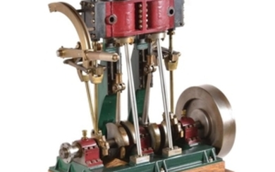 A twin simple vertical marine engine