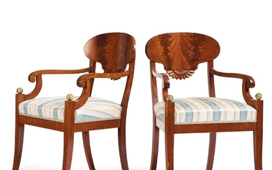 A pair of Swedish Empire armchairs, Stockholm, 1820s.