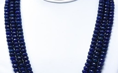 600 Carat Faceted Blue Sapphire Bead Necklace