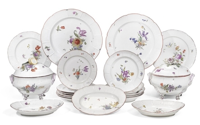 A Ludwigsburg porcelain dinner service, circa 1765-1775