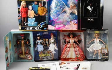 (7) Mattel Barbie Assortment, Star Trek, Marilyn PLUS, NRFB