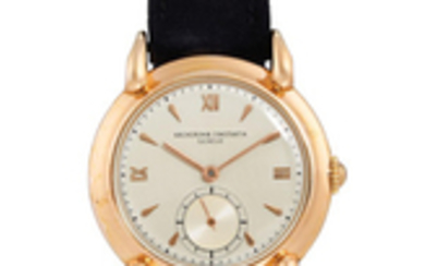 Vacheron Constantin. A Fine Large Pink Gold Wristwatch
