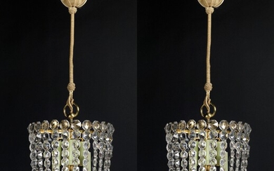 A pair of Lobmeyr basket chandeliers
