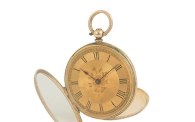 A 14ct cased key wind lady's fob Swiss cylinder pocket watch...