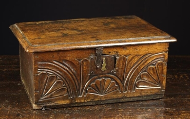 A 17th Century Boarded Oak Bible Box...