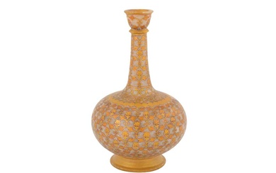 A 19TH -EARLY 20TH CENTURY INDIAN CARVED STONE SURAHI BOTTLE