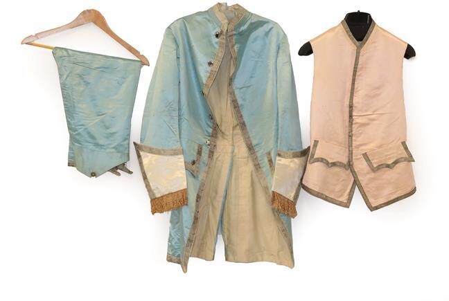A 19th Century Gentleman's Pale Blue Silk Suit, in the...