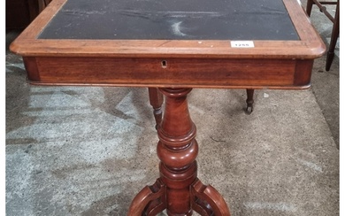 A 19th Century leather topped Tripod Table along with two Ed...