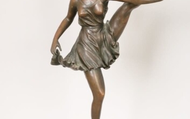 A BRONZE FIGURE IN THE FORM OF A DANCE