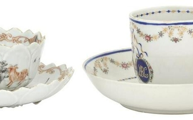 A Chinese Export Porcelain Coffee Cup and Saucer 18th