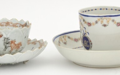 A Chinese Export Porcelain Coffee Cup and Saucer