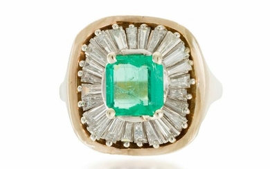 A Colombian emerald and diamond ring