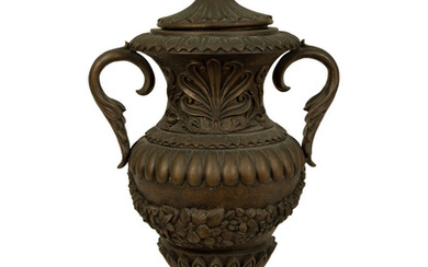 A Continental Bronze Campana Urn