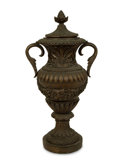 A Continental Bronze Campana Urn
