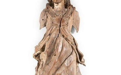 A Continental Carved Angel Figure
