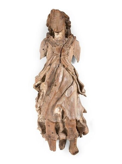 A Continental Carved Angel Figure